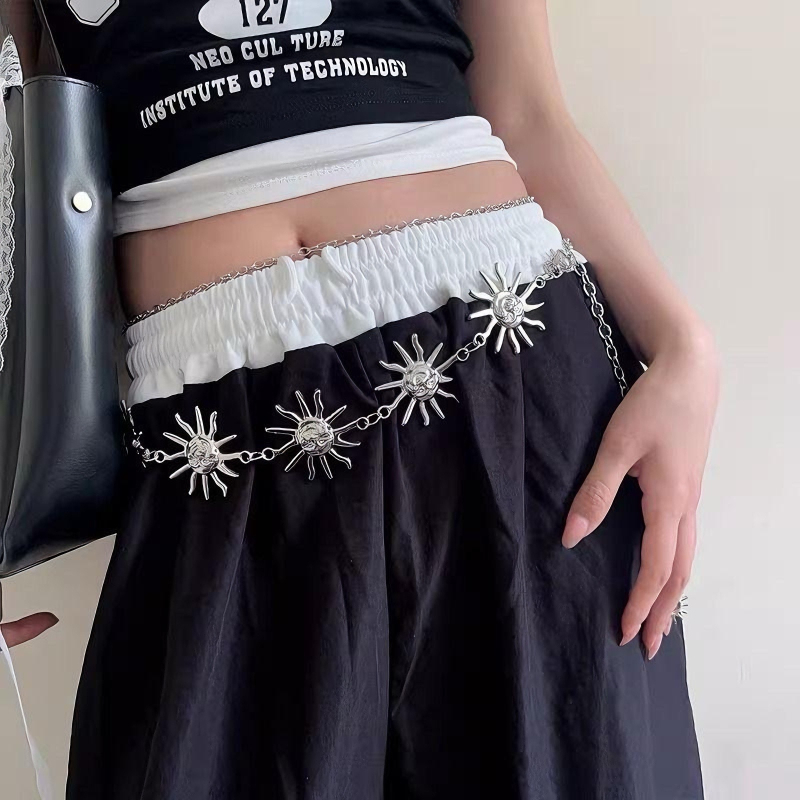 Metalinė juosmens grandinėlė moterims, bohemiško retro stiliaus, universalus dizainas, dažyta paviršiaus, 2025 vasaros leidimas