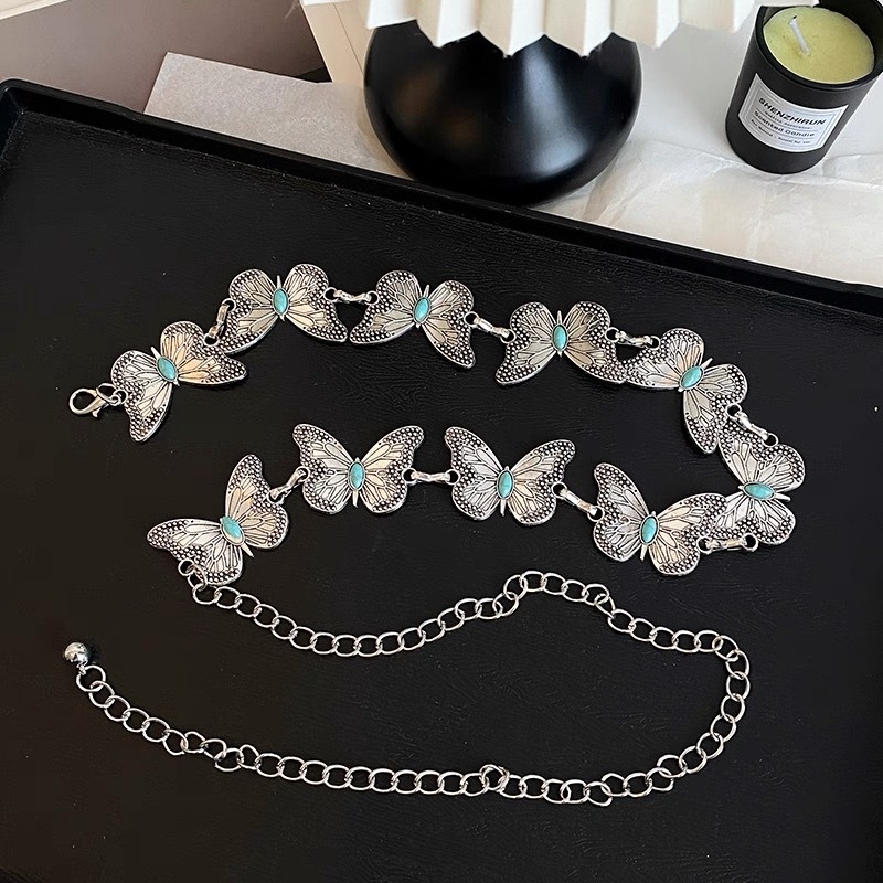 Metalinė juosmens grandinėlė moterims, bohemiško retro stiliaus, universalus dizainas, dažyta paviršiaus, 2025 vasaros leidimas