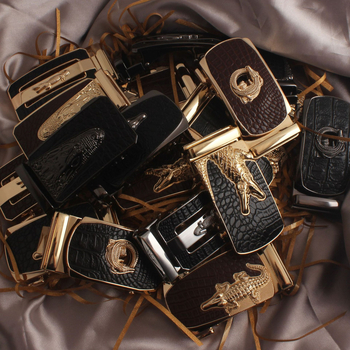 Автоматична катарама за колан, сплав, квадратна форма, модел на крокодил, бизнес стил