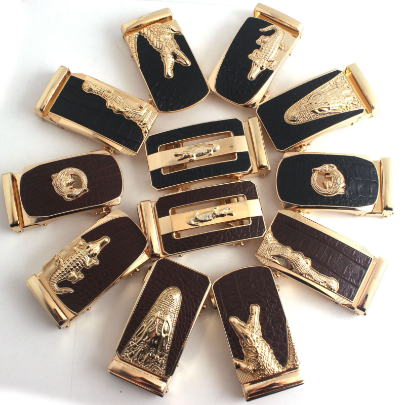 Автоматична катарама за колан, сплав, квадратна форма, модел на крокодил, бизнес стил