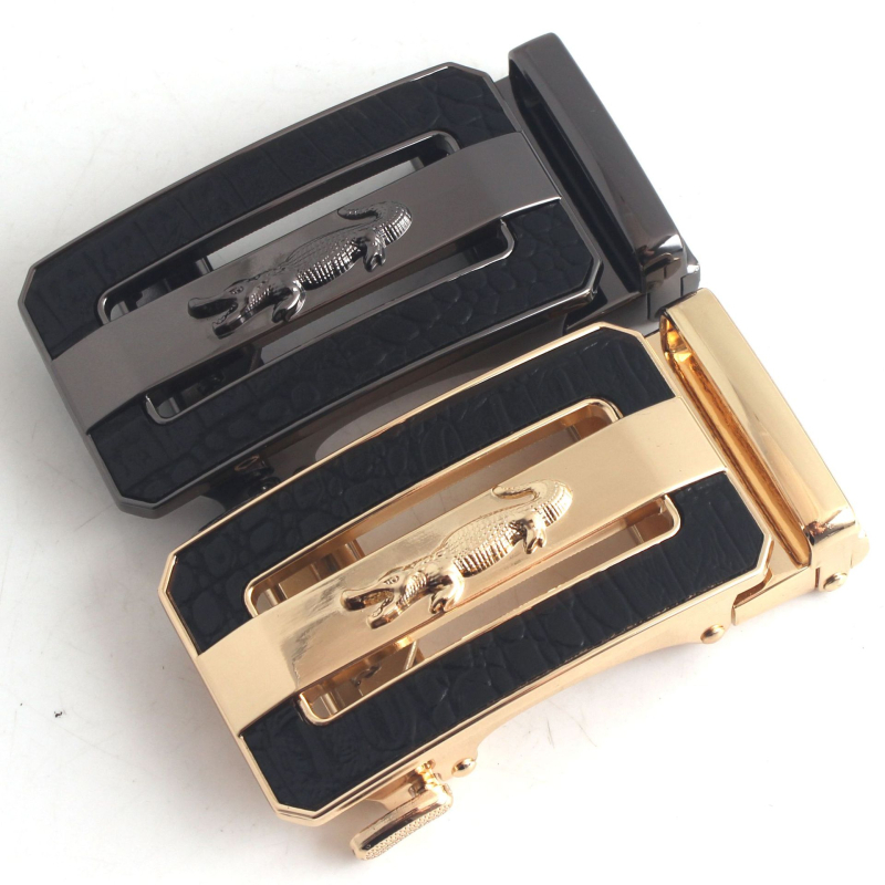 Автоматична катарама за колан, сплав, квадратна форма, модел на крокодил, бизнес стил