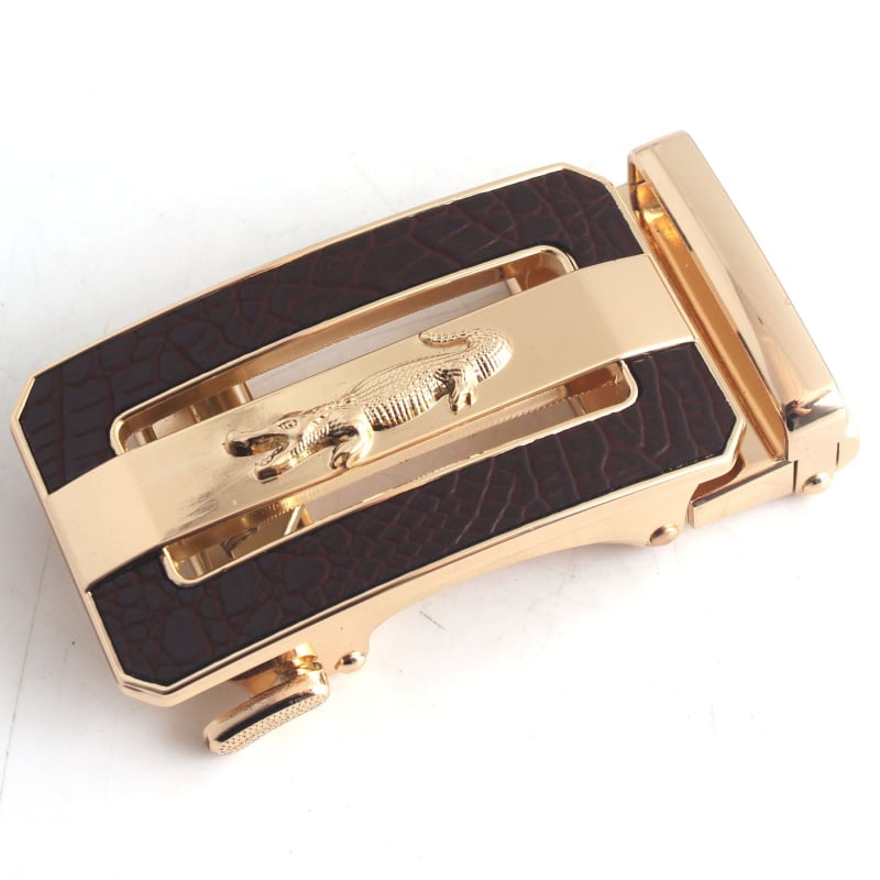 Автоматична катарама за колан, сплав, квадратна форма, модел на крокодил, бизнес стил