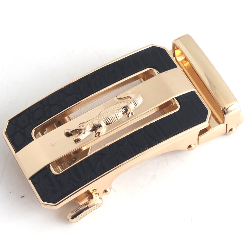 Автоматична катарама за колан, сплав, квадратна форма, модел на крокодил, бизнес стил