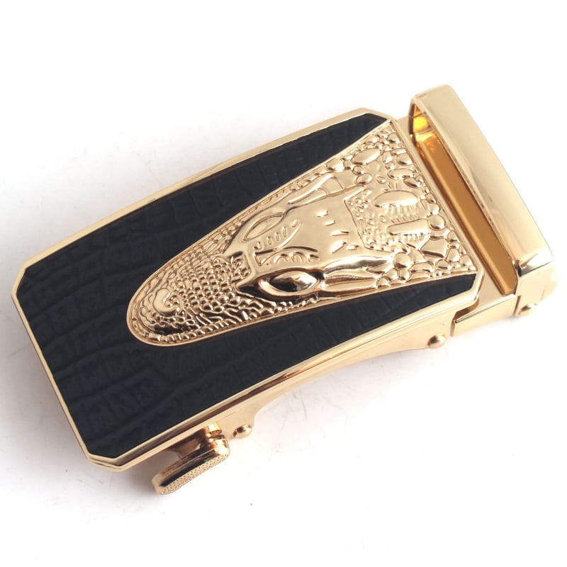 Автоматична катарама за колан, сплав, квадратна форма, модел на крокодил, бизнес стил