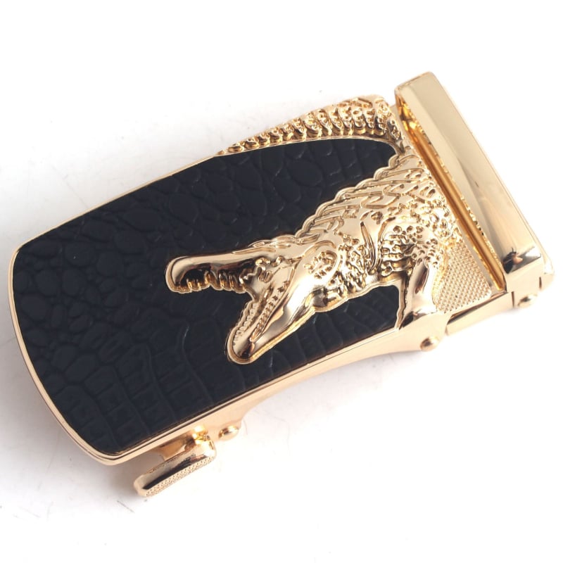 Автоматична катарама за колан, сплав, квадратна форма, модел на крокодил, бизнес стил