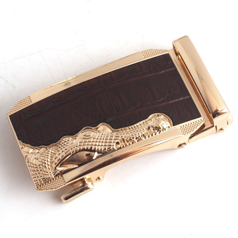 Автоматична катарама за колан, сплав, квадратна форма, модел на крокодил, бизнес стил