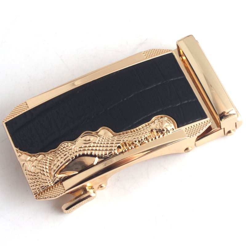 Автоматична катарама за колан, сплав, квадратна форма, модел на крокодил, бизнес стил