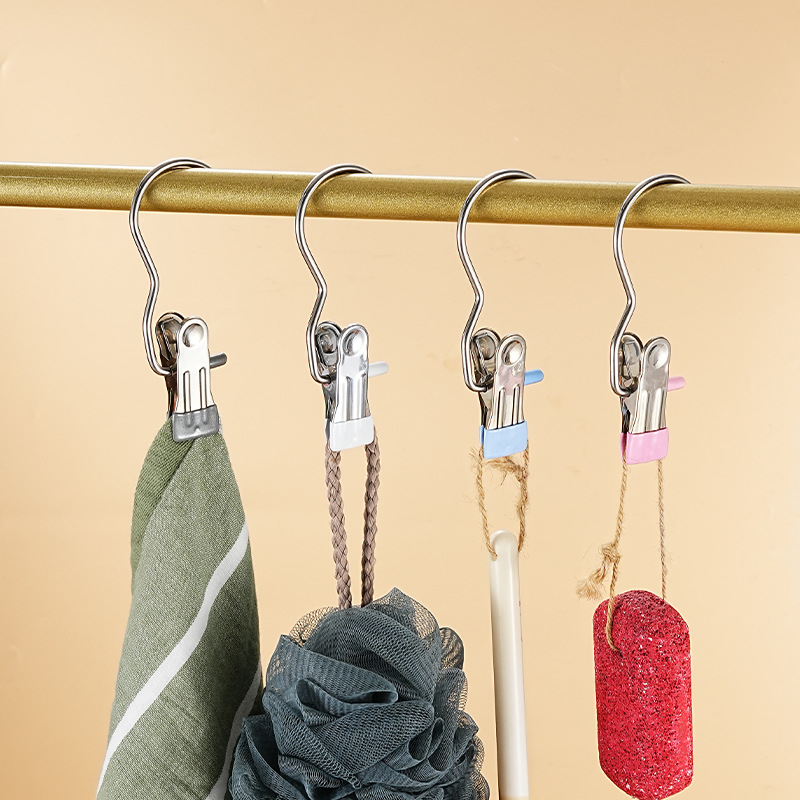 Nerūsējošā tērauda žāvēšanas skava ar āķi – daudzfunkcionāla skava biksēm, zeķēm un kreklām