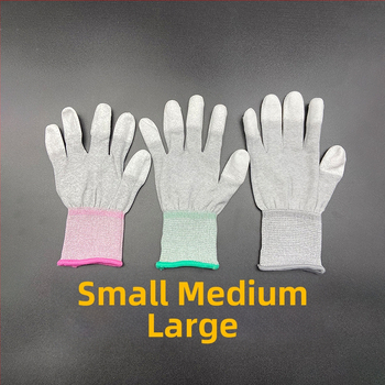 Darbo saugos pirštinės, neslidžios, su PU danga ant pirštų ir delnų, anglies pluoštas, atvirų pirštų dizainas (Svoris: 24 g)