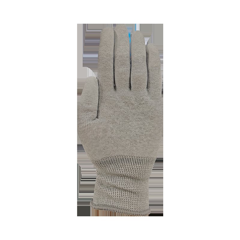 Darbo saugos pirštinės, neslidžios, su PU danga ant pirštų ir delnų, anglies pluoštas, atvirų pirštų dizainas (Svoris: 24 g)
