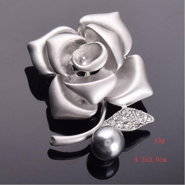 Sagė - Perlų rožė žiedas, Korėjos stiliaus lydinys, elektroplakavimas, dekoravimas, dovana (Medžiaga: lydinys; Stilius: Unisex, Fashion OL; Apdorojimas: Elektroplakavimas; Funkcijos: Dekoravimas, Dovana)