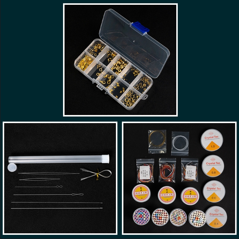 Set alata za izradu nakita DIY – metal, elektroplating; uključuje iglu za navijanje perlica i elastičnu nit; Chanrui