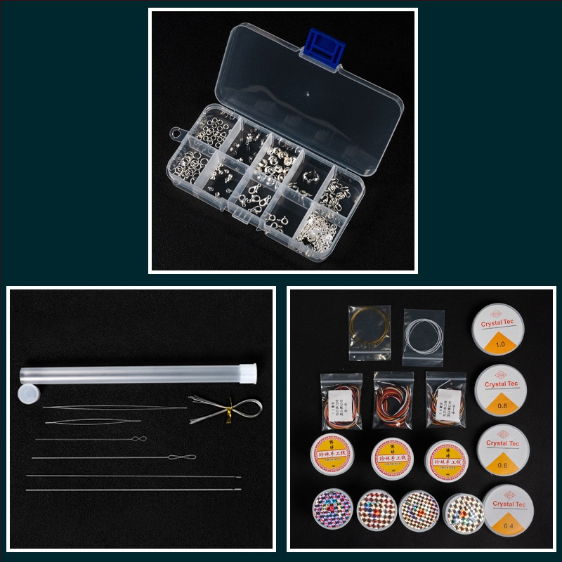 Set alata za izradu nakita DIY – metal, elektroplating; uključuje iglu za navijanje perlica i elastičnu nit; Chanrui