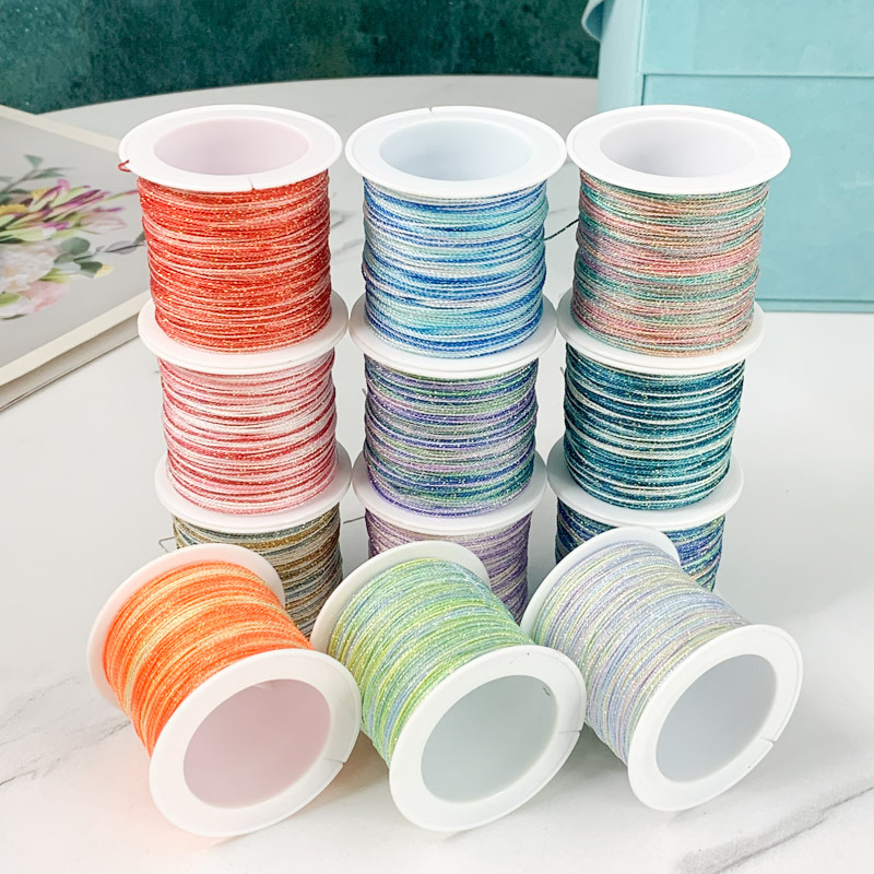 6-gijų Starry Sky gradientas siūlai rankdarbiams – apyrankėms ir karolėms (Vielos)