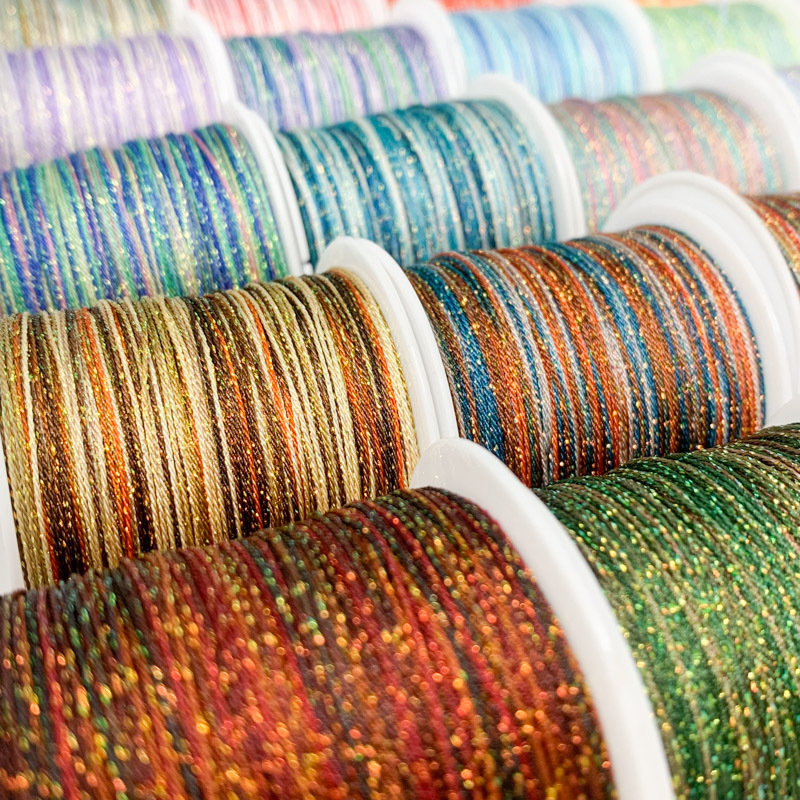 6-gijų Starry Sky gradientas siūlai rankdarbiams – apyrankėms ir karolėms (Vielos)