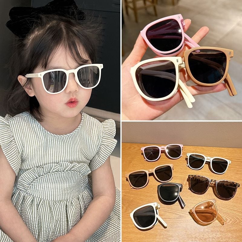 Bērnu salokāmās saulesbrilles zēniem un meitenēm, kristāla lēcas, nepolarizētas, rāmis no TR+metāla un vara sakausējuma, spoguļlēcām, Pārlaidības kategorija 2