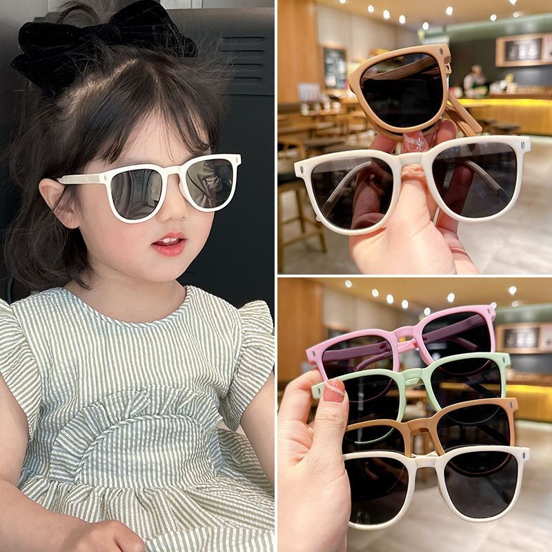 Bērnu salokāmās saulesbrilles zēniem un meitenēm, kristāla lēcas, nepolarizētas, rāmis no TR+metāla un vara sakausējuma, spoguļlēcām, Pārlaidības kategorija 2