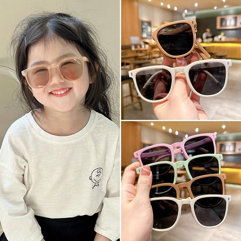 Bērnu salokāmās saulesbrilles zēniem un meitenēm, kristāla lēcas, nepolarizētas, rāmis no TR+metāla un vara sakausējuma, spoguļlēcām, Pārlaidības kategorija 2