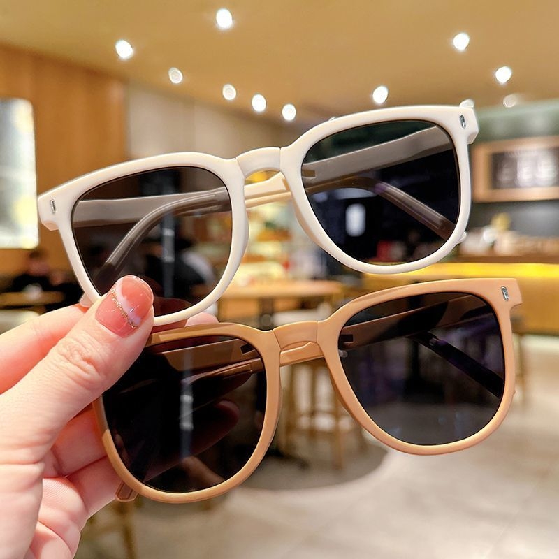 Bērnu salokāmās saulesbrilles zēniem un meitenēm, kristāla lēcas, nepolarizētas, rāmis no TR+metāla un vara sakausējuma, spoguļlēcām, Pārlaidības kategorija 2