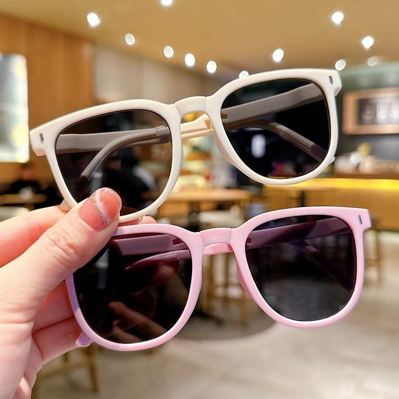 Bērnu salokāmās saulesbrilles zēniem un meitenēm, kristāla lēcas, nepolarizētas, rāmis no TR+metāla un vara sakausējuma, spoguļlēcām, Pārlaidības kategorija 2