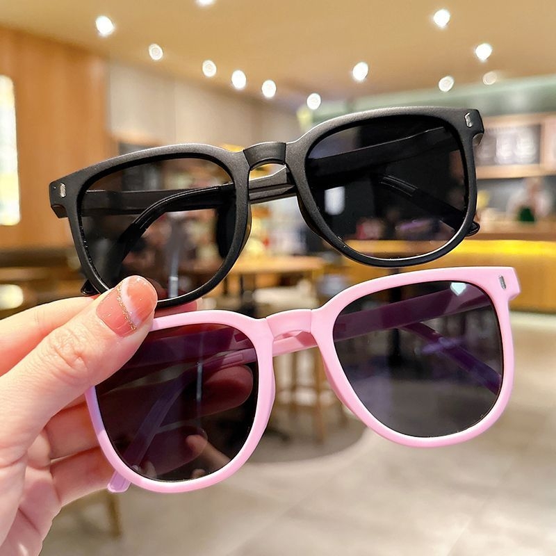 Bērnu salokāmās saulesbrilles zēniem un meitenēm, kristāla lēcas, nepolarizētas, rāmis no TR+metāla un vara sakausējuma, spoguļlēcām, Pārlaidības kategorija 2