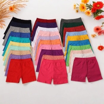 Vaikų šokių šortai iš medvilnės, su aukšta elastinga juosta, siauras kirpimas, vidutinio aukščio juosmuo su guma, švelnus pojūtis, 95% medvilnė