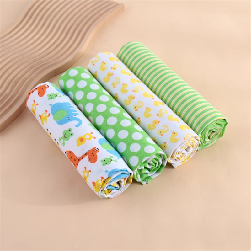 Love Shimo flanelinė kūdikio antklodė, 4 vnt., naujagimiams 0–1 m., raštai: gyvūnai, dryžiai, animaciniai, raidės, taškai