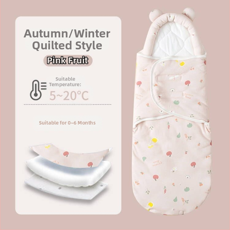 Naujagimio miego maišelis su įvyniojimu, medvilnė, gyvūnų raštas, tinkamas kūdikiams ir mažyliams (1–3 m.), visų metų naudojimui — pavasaris 2025