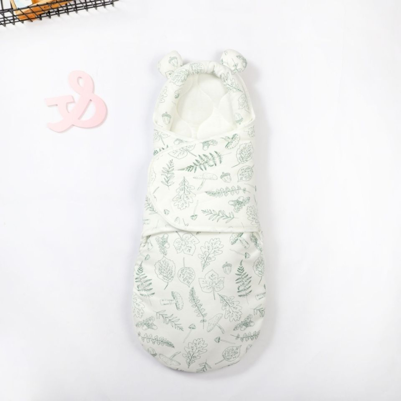 Naujagimio miego maišelis su įvyniojimu, medvilnė, gyvūnų raštas, tinkamas kūdikiams ir mažyliams (1–3 m.), visų metų naudojimui — pavasaris 2025