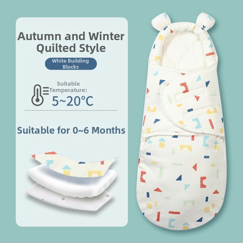 Naujagimio miego maišelis su įvyniojimu, medvilnė, gyvūnų raštas, tinkamas kūdikiams ir mažyliams (1–3 m.), visų metų naudojimui — pavasaris 2025