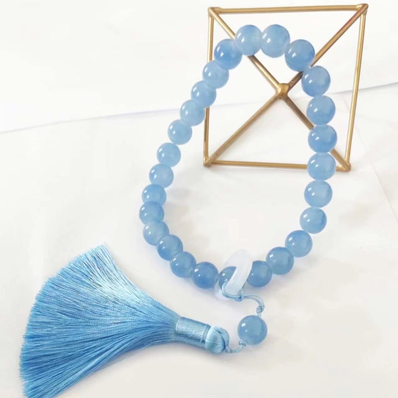 Stikla pērlīšu rokassprādze, rokām darināta, retro stils, pilienveida forma, 27 pērlīšu