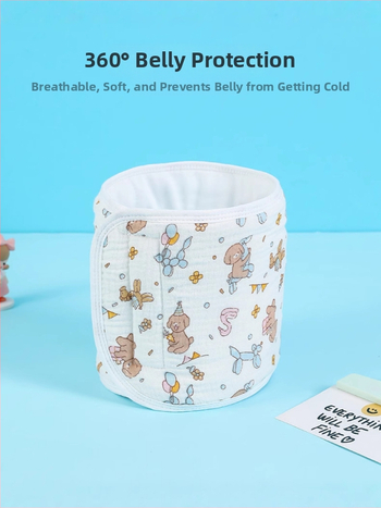 Kūdikio pilvo apsaugos šalikas, 100% medvilnė, animacinis raštas, ruduo 2024, tinkamas nuo gimimo iki 12 mėnesių