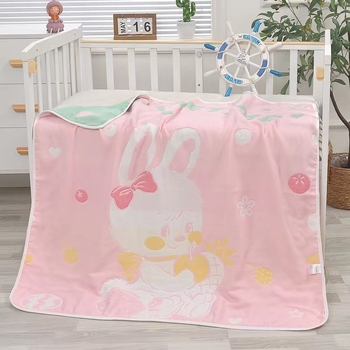 Šesteroslojni pamučni ručnik za bebe s jacquard uzorkom crtani lik, ljetna deka za vrtić, težina iznad 500 g, 99% pamuk, mogućnost personalizacije obrade