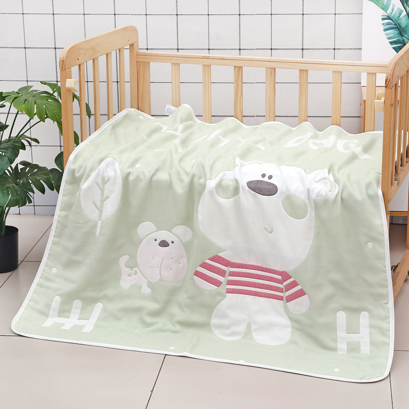 Šesteroslojni pamučni ručnik za bebe s jacquard uzorkom crtani lik, ljetna deka za vrtić, težina iznad 500 g, 99% pamuk, mogućnost personalizacije obrade