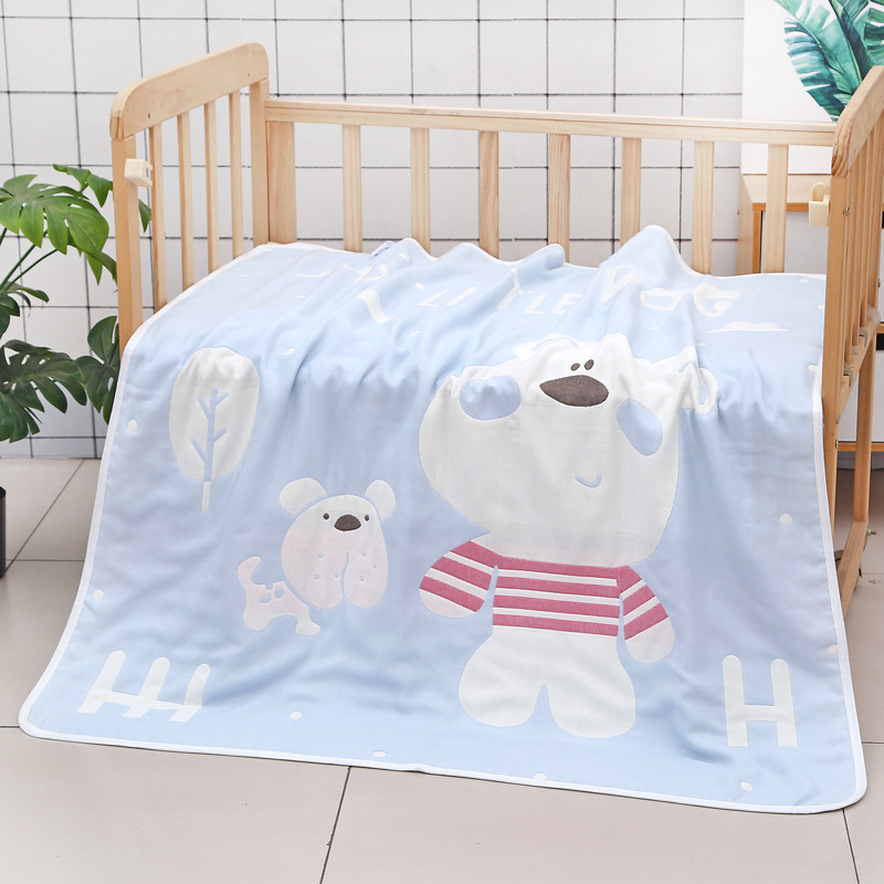 Šesteroslojni pamučni ručnik za bebe s jacquard uzorkom crtani lik, ljetna deka za vrtić, težina iznad 500 g, 99% pamuk, mogućnost personalizacije obrade