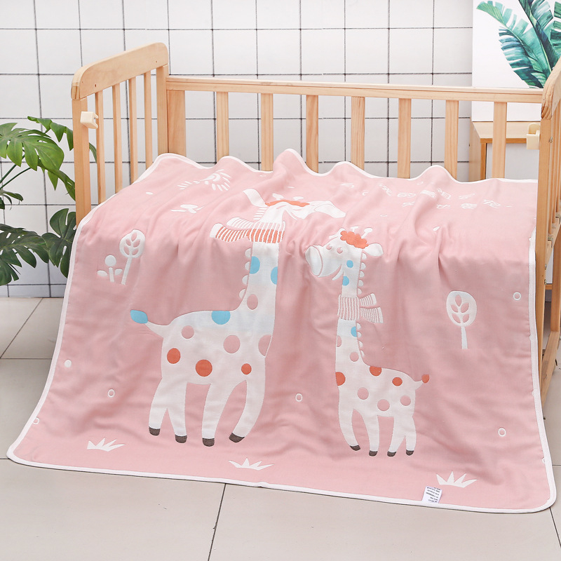 Šesteroslojni pamučni ručnik za bebe s jacquard uzorkom crtani lik, ljetna deka za vrtić, težina iznad 500 g, 99% pamuk, mogućnost personalizacije obrade