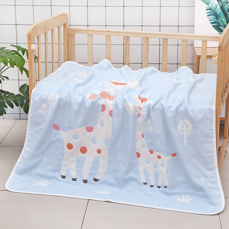 Šesteroslojni pamučni ručnik za bebe s jacquard uzorkom crtani lik, ljetna deka za vrtić, težina iznad 500 g, 99% pamuk, mogućnost personalizacije obrade