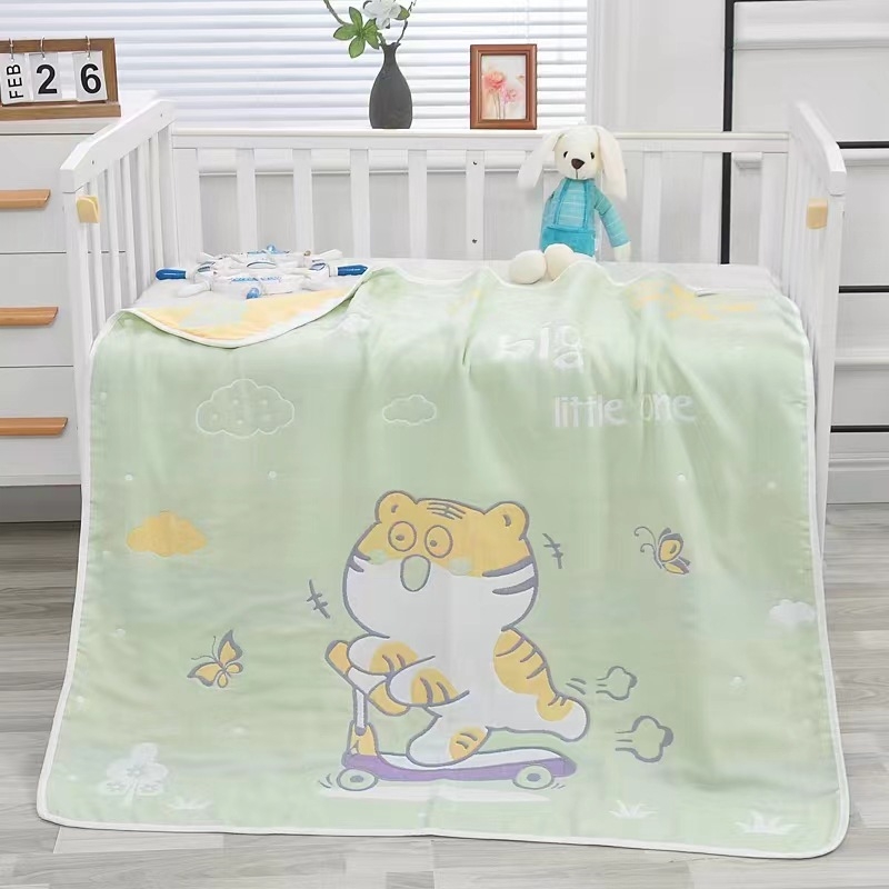 Šesteroslojni pamučni ručnik za bebe s jacquard uzorkom crtani lik, ljetna deka za vrtić, težina iznad 500 g, 99% pamuk, mogućnost personalizacije obrade