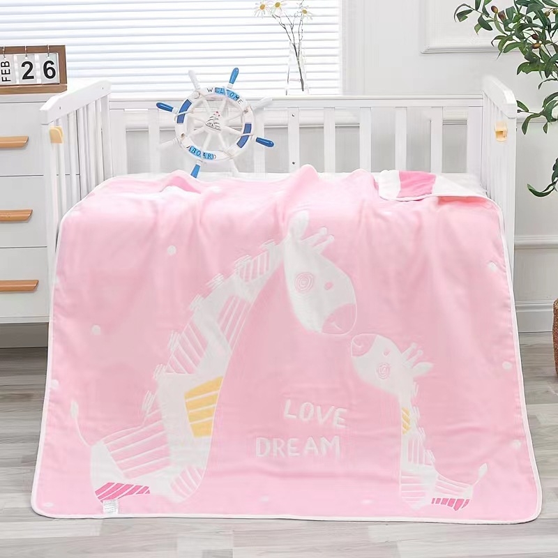 Šesteroslojni pamučni ručnik za bebe s jacquard uzorkom crtani lik, ljetna deka za vrtić, težina iznad 500 g, 99% pamuk, mogućnost personalizacije obrade