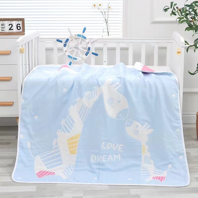 Šesteroslojni pamučni ručnik za bebe s jacquard uzorkom crtani lik, ljetna deka za vrtić, težina iznad 500 g, 99% pamuk, mogućnost personalizacije obrade