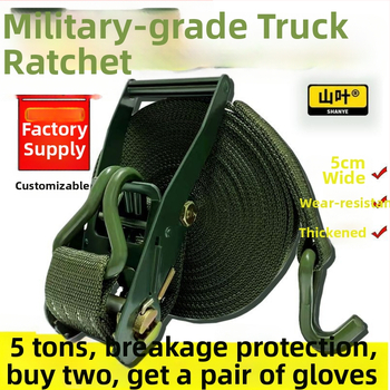 Sunkvežimio krovinio prisirišimo diržas su ratchet įtempikliu, plokščias diržas, storesnis įtempiklis, 5 t talpa