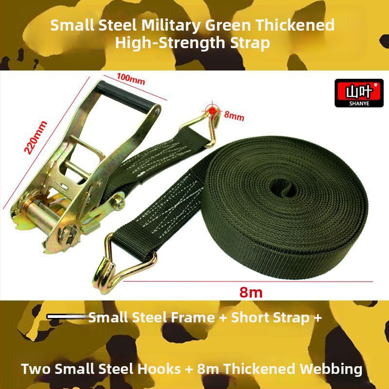 Sunkvežimio krovinio prisirišimo diržas su ratchet įtempikliu, plokščias diržas, storesnis įtempiklis, 5 t talpa