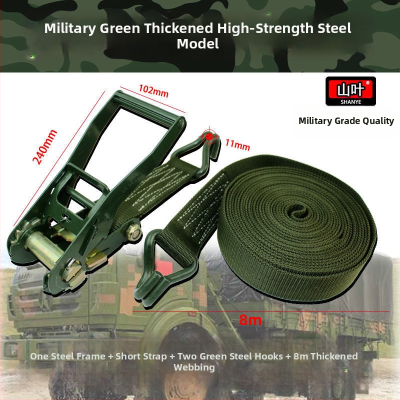 Sunkvežimio krovinio prisirišimo diržas su ratchet įtempikliu, plokščias diržas, storesnis įtempiklis, 5 t talpa