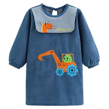 Išplėstas vandeniui atsparus vaikų smockas, animacinis raštas, Crystal corduroy audinys, prekės ženklas Shushan Lang (Atsparus vandeniui; Crystal corduroy audinys; Animacinis raštas; Amžius 1–3 metai; neutralus lytis)