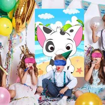 Vaikų vakarėlio plakatų rinkinys su akių užklojimo žaidimu, Monster Truck plakatas ir lipdukai; medžiaga: popierius; modelis: miesto herojus plakatas; stilius: piešinių stilius ir vakarėlis; tema: Little Spider