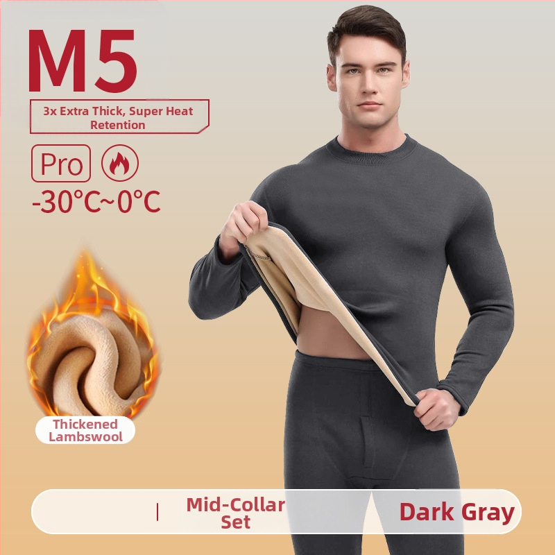 Unisex termalni set od Lambskin fleece — izuzetno debeli materijal, okrugli izrez, dugi rukavi, gornji dio i hlače