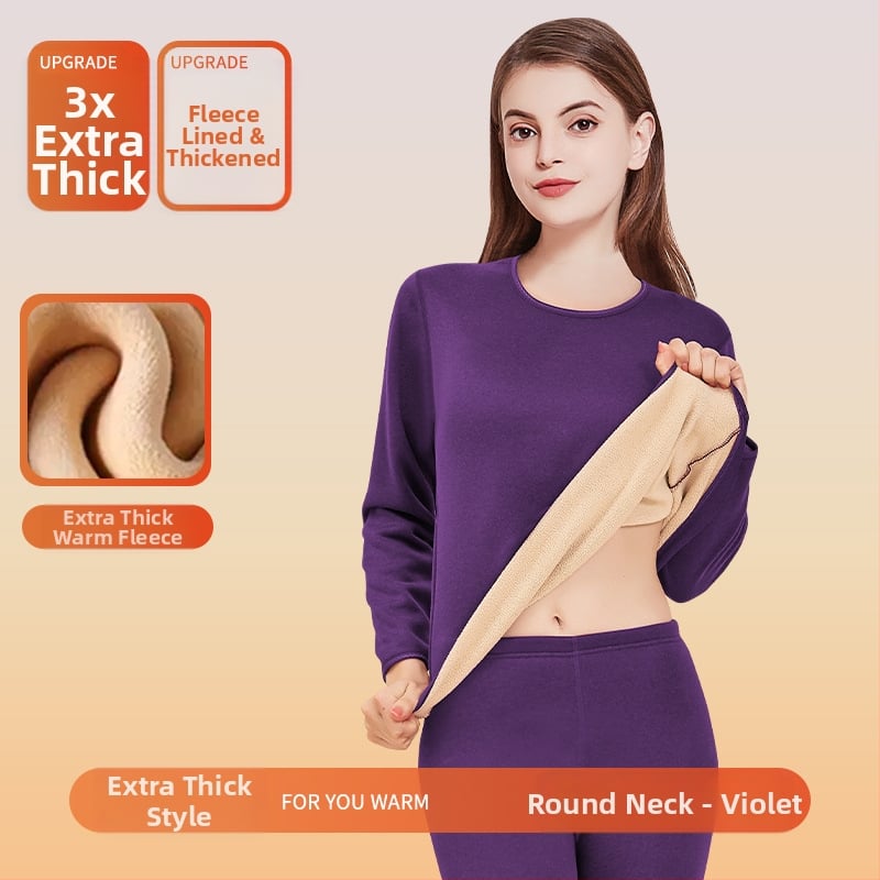 Unisex termalni set od Lambskin fleece — izuzetno debeli materijal, okrugli izrez, dugi rukavi, gornji dio i hlače