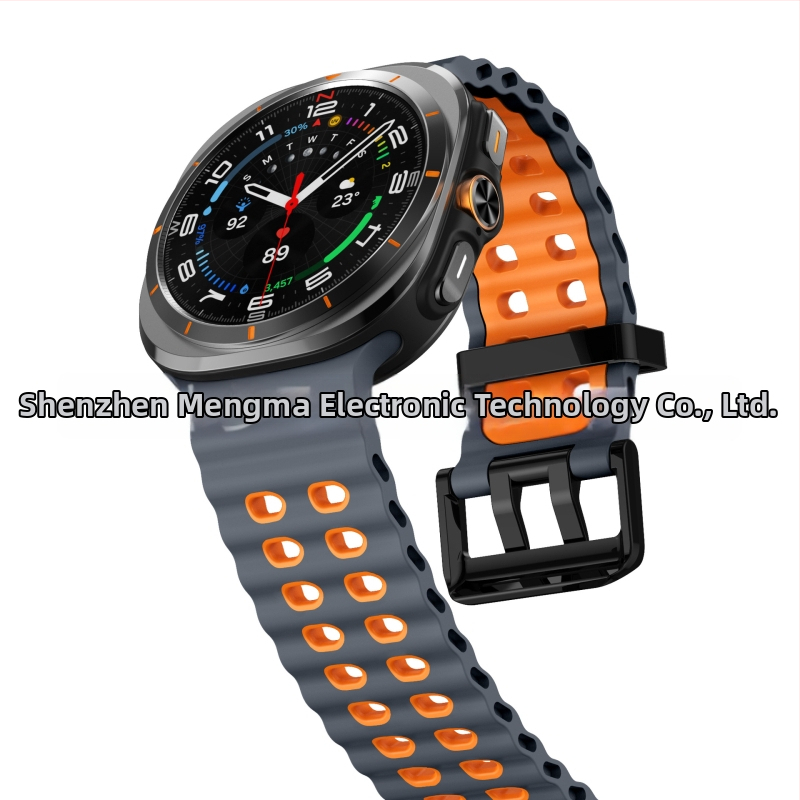 Silikónový športový remienok pre Samsung Galaxy Watch7 Ultra, s kolíkovou sponou, hmotnosť približne 29 g, prispôsobiteľná veľkosť rozhrania