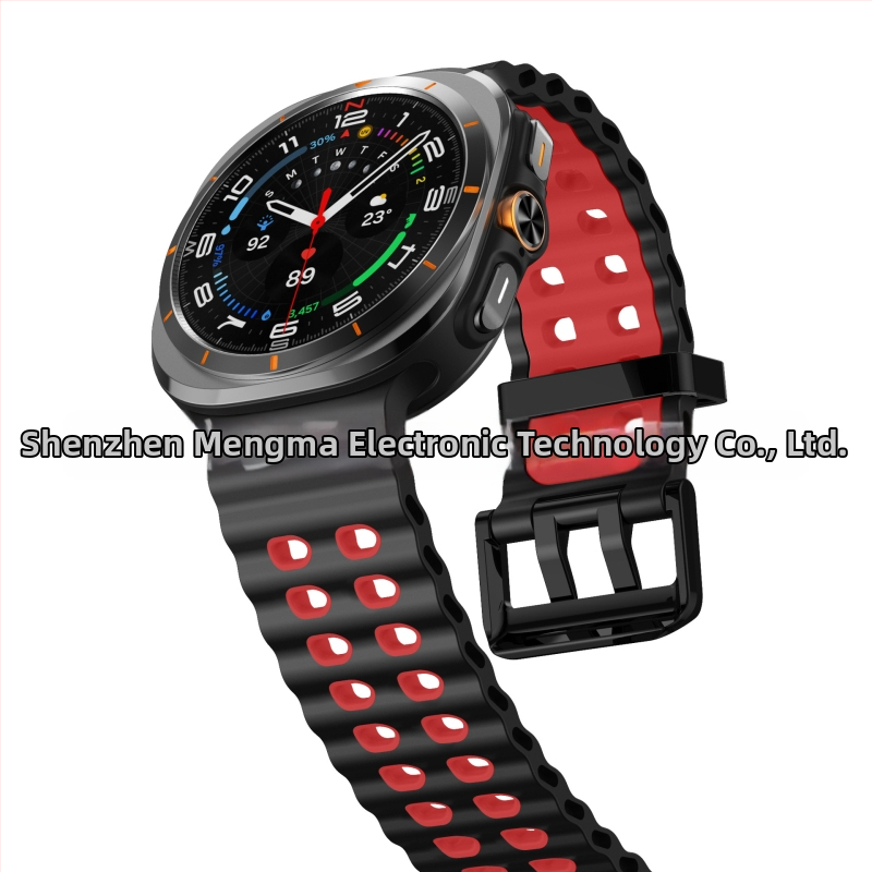 Silikónový športový remienok pre Samsung Galaxy Watch7 Ultra, s kolíkovou sponou, hmotnosť približne 29 g, prispôsobiteľná veľkosť rozhrania