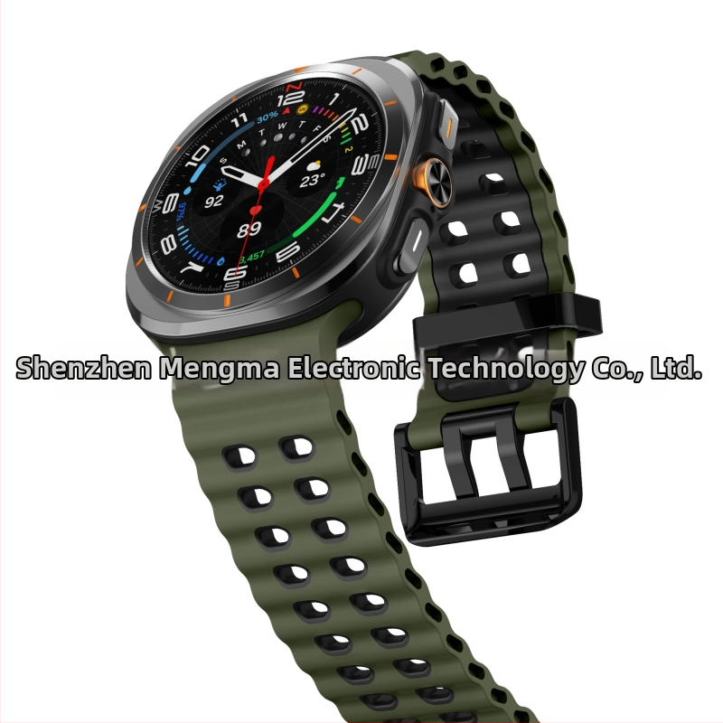 Silikónový športový remienok pre Samsung Galaxy Watch7 Ultra, s kolíkovou sponou, hmotnosť približne 29 g, prispôsobiteľná veľkosť rozhrania